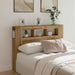 Sengegavl med LED artisan eik 140x18,5x103,5 cm konstruert tre