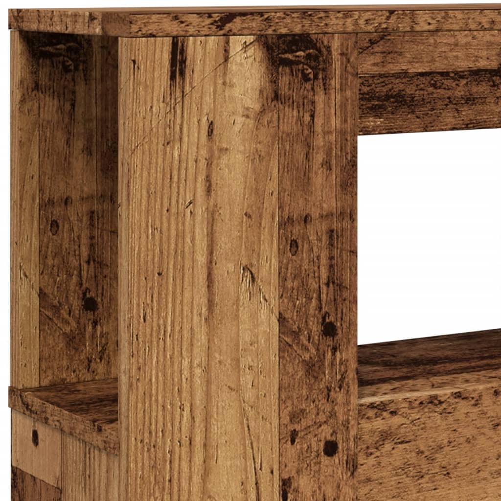 Sengegavl med LED gammelt tre 160x18,5x103,5 cm konstruert tre