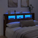 Sengegavl med LED gammelt tre 180x18,5x103,5 cm konstruert tre