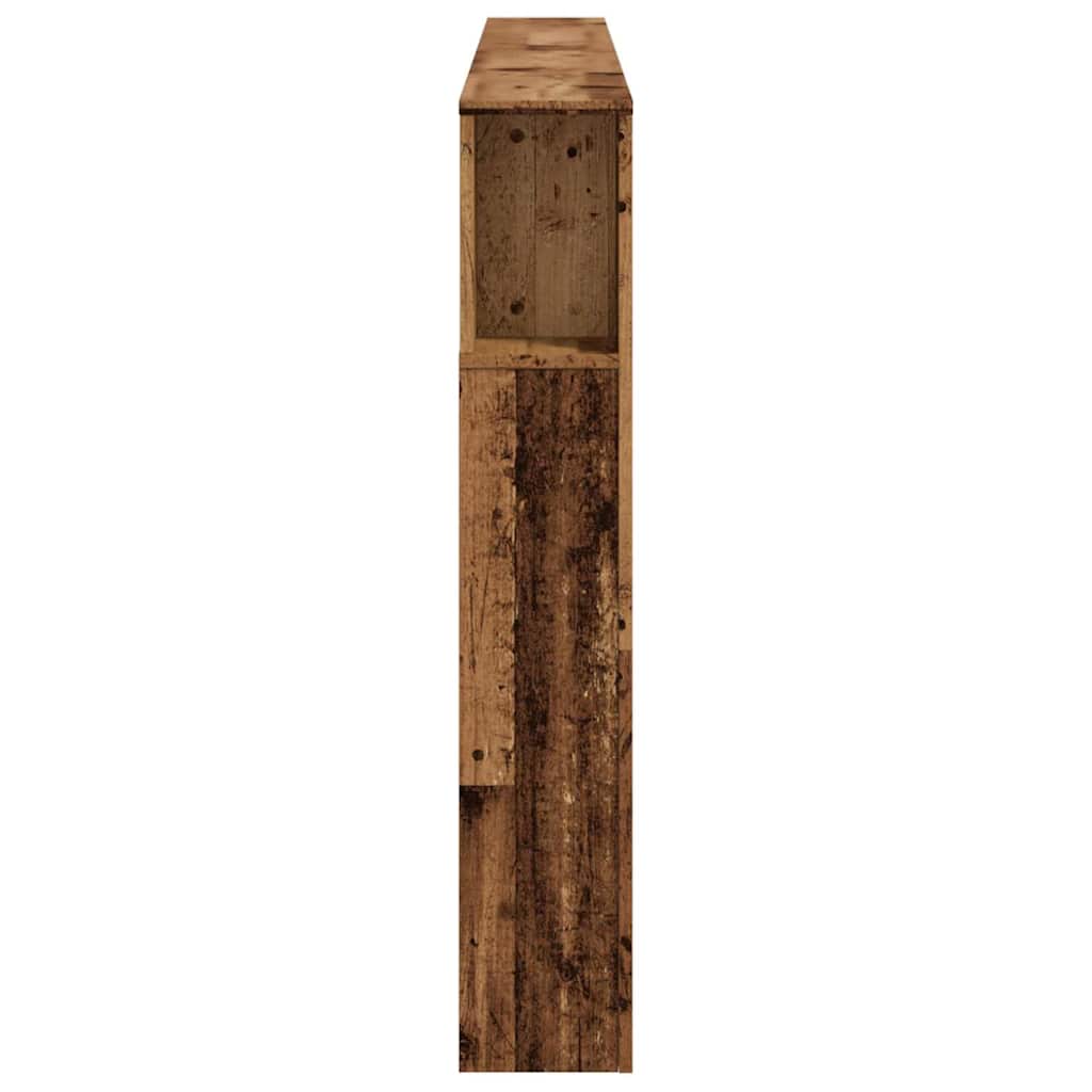 Sengegavl med LED gammelt tre 200x18,5x103,5 cm konstruert tre