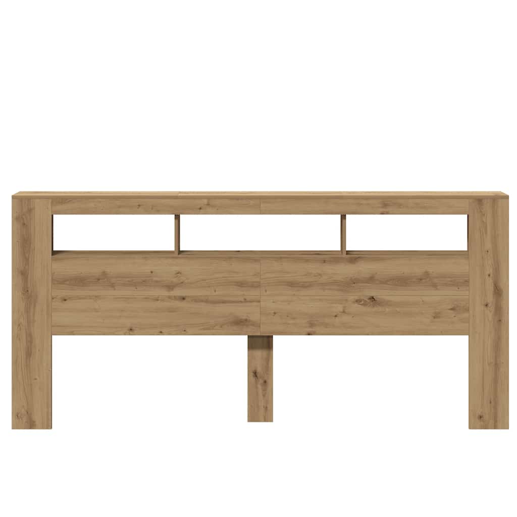 Sengegavl med LED artisan eik 220x18,5x103,5 cm konstruert tre