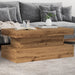 Salongbord med LED-lys artisan eik 90x50x40 cm