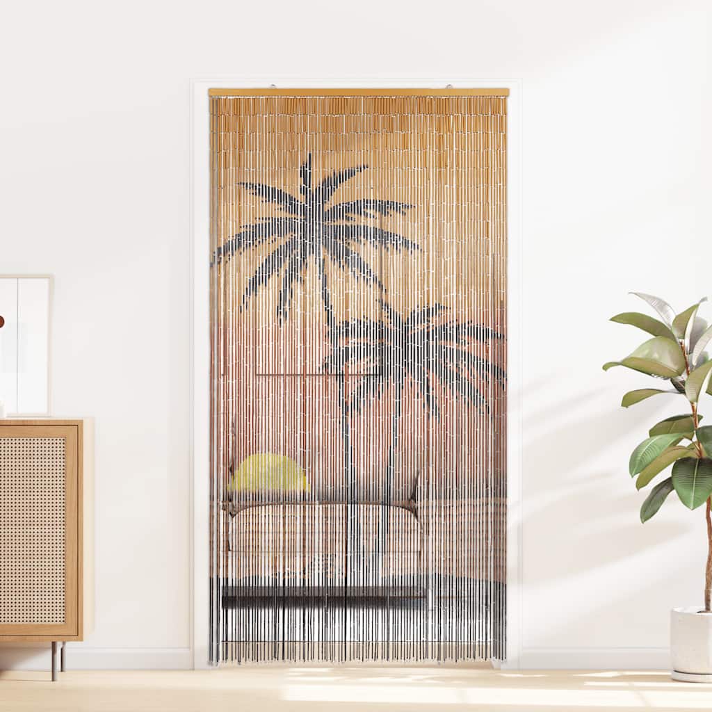 Insektdør gardin palmetretrykk 100x200 cm bambus