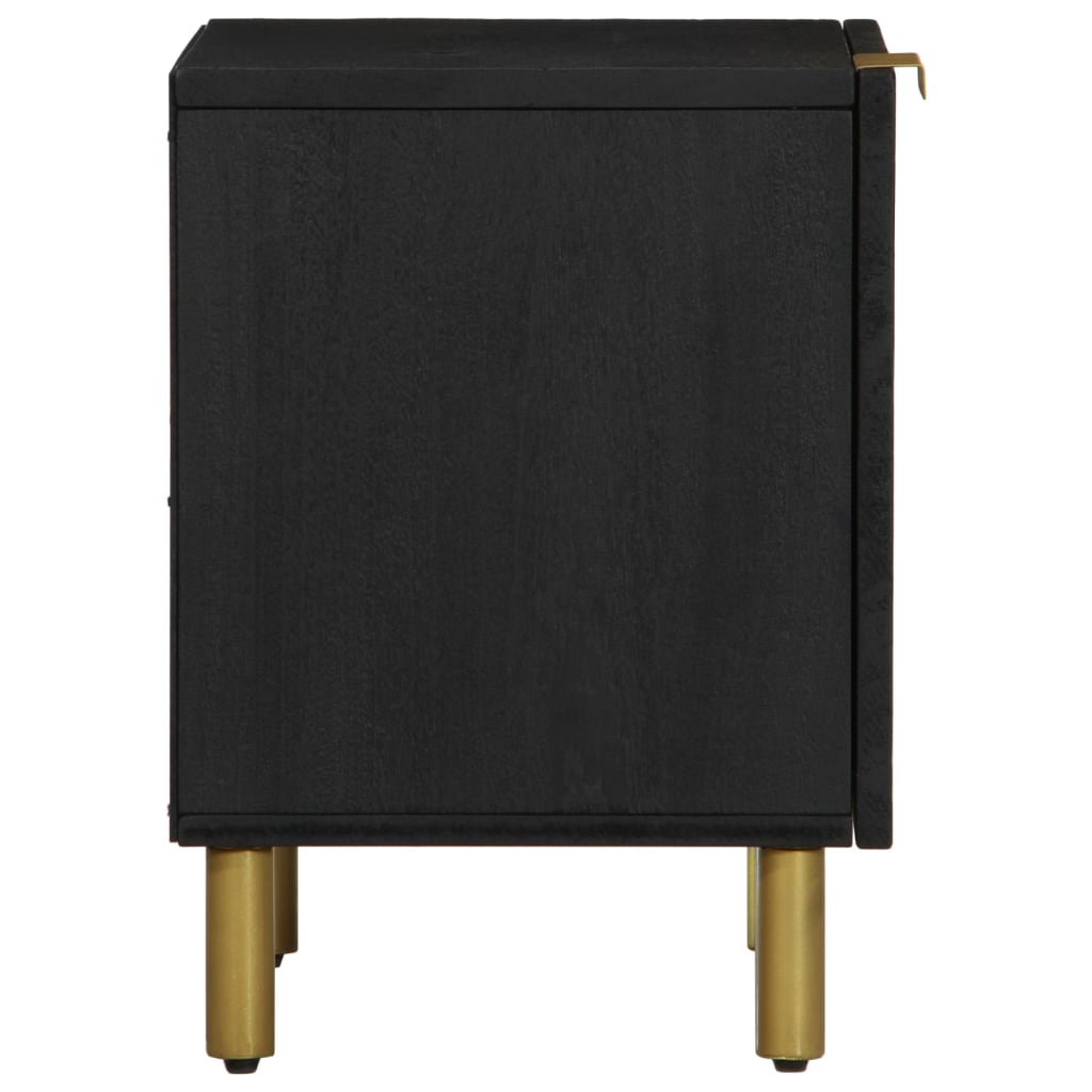 Nattbord svart 40x33x46 cm heltre mango