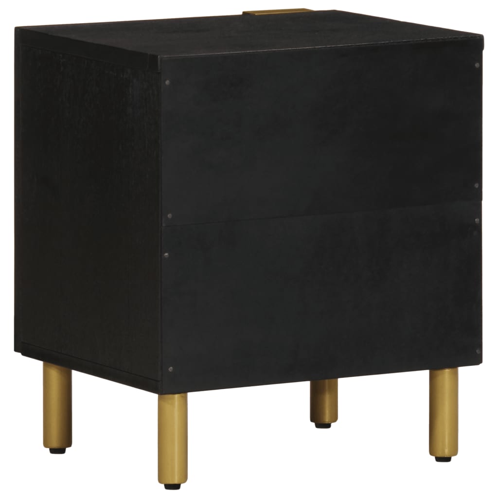 Nattbord svart 40x33x46 cm heltre mango