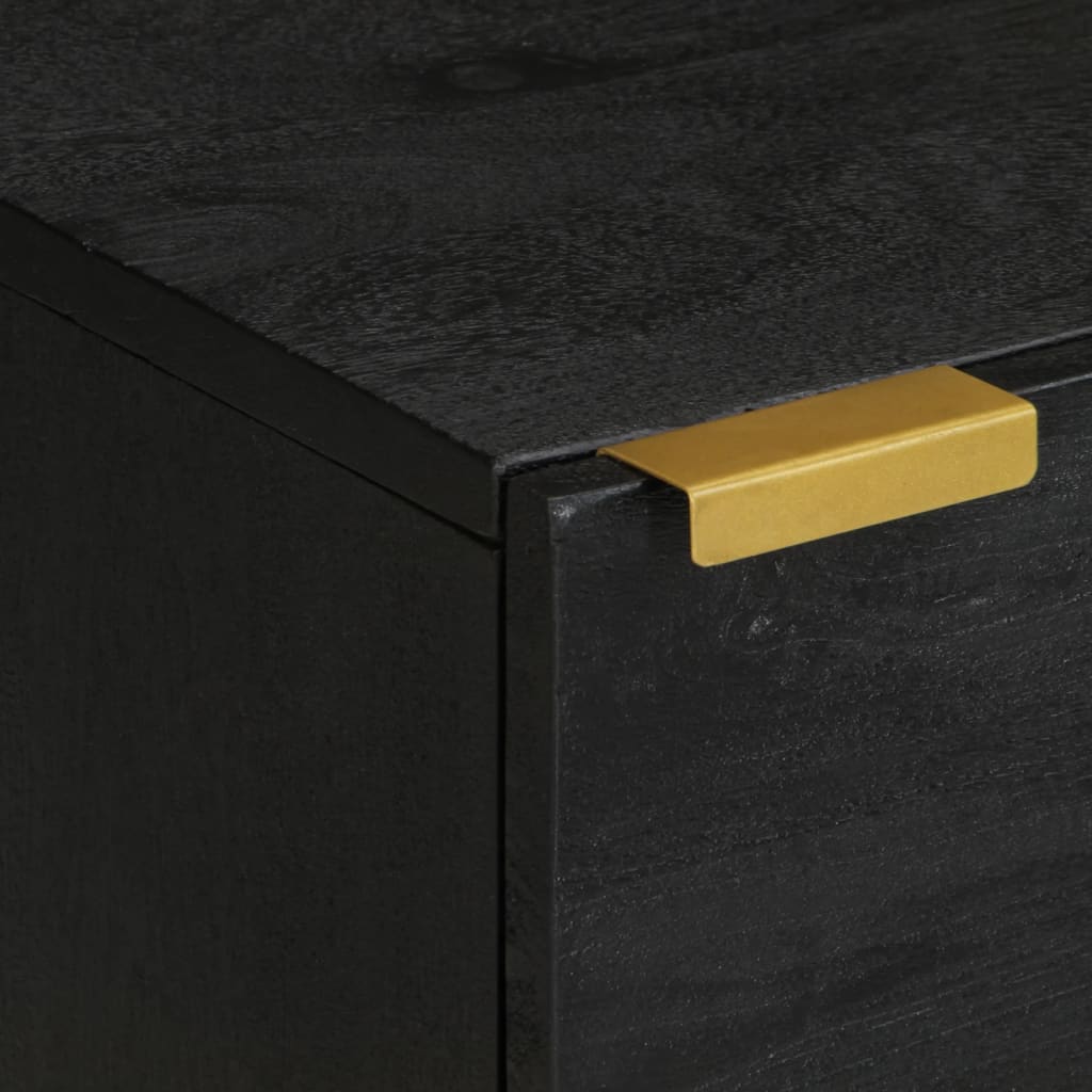 Nattbord svart 40x33x46 cm heltre mango
