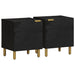 Nattbord 2 stk svart 40x33x46 cm heltre mango