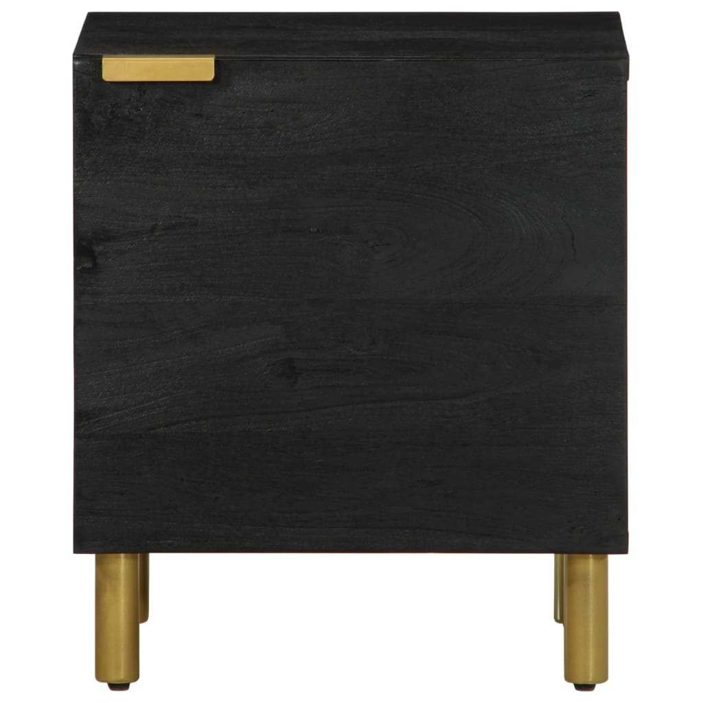 Nattbord 2 stk svart 40x33x46 cm heltre mango