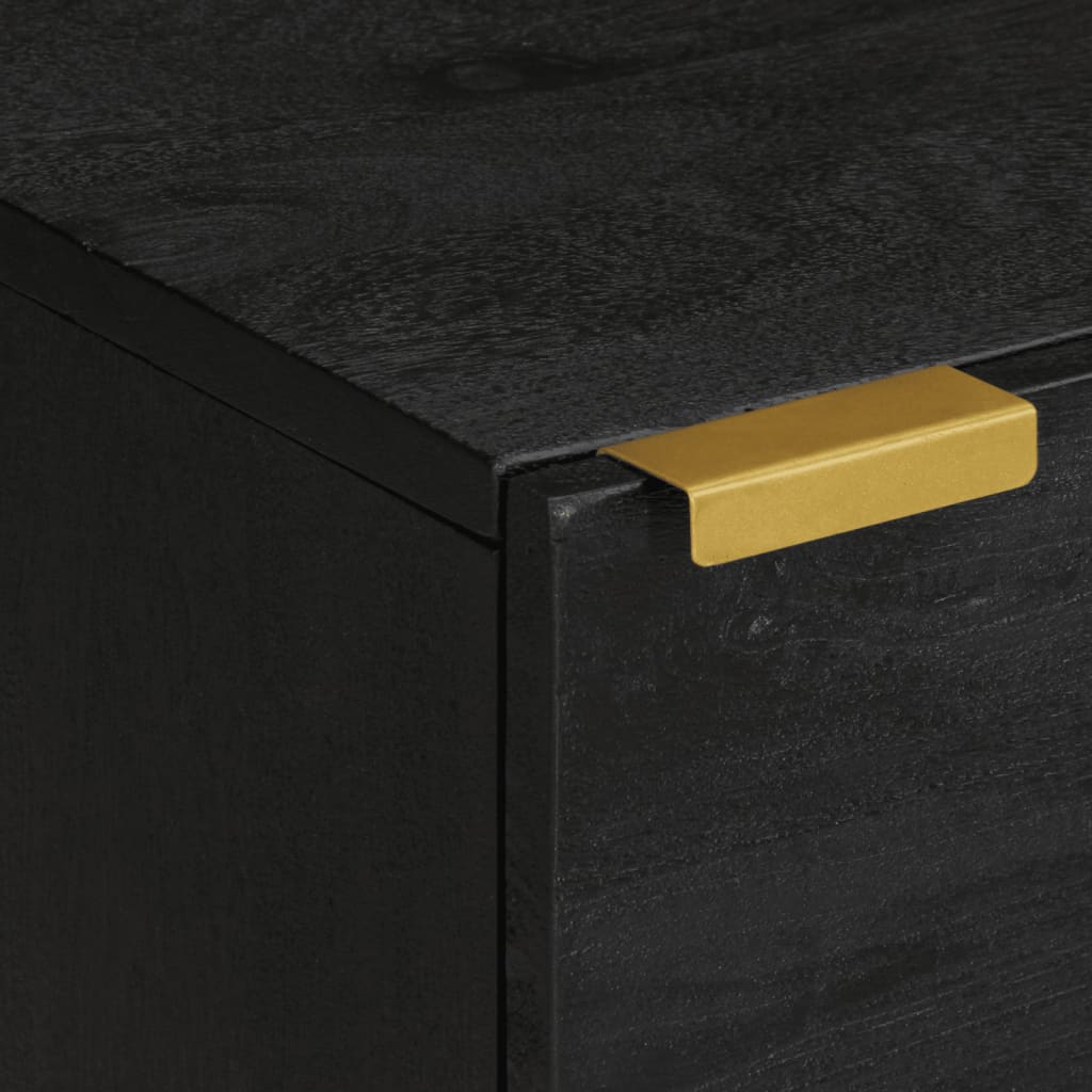 Nattbord 2 stk svart 40x33x46 cm heltre mango