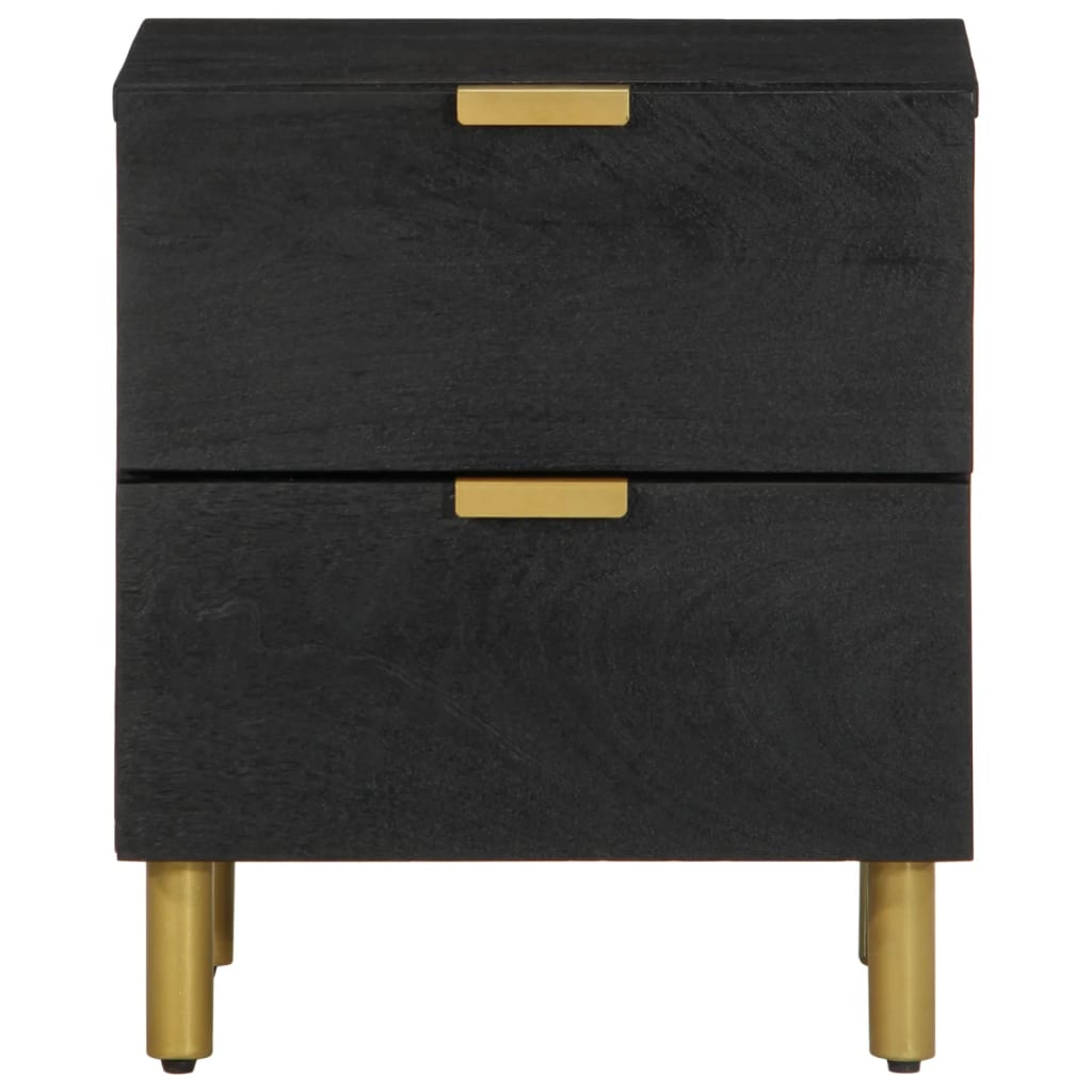 Nattbord svart 40x33x46 cm heltre mango