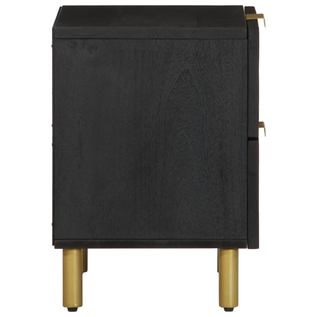 Nattbord svart 40x33x46 cm heltre mango