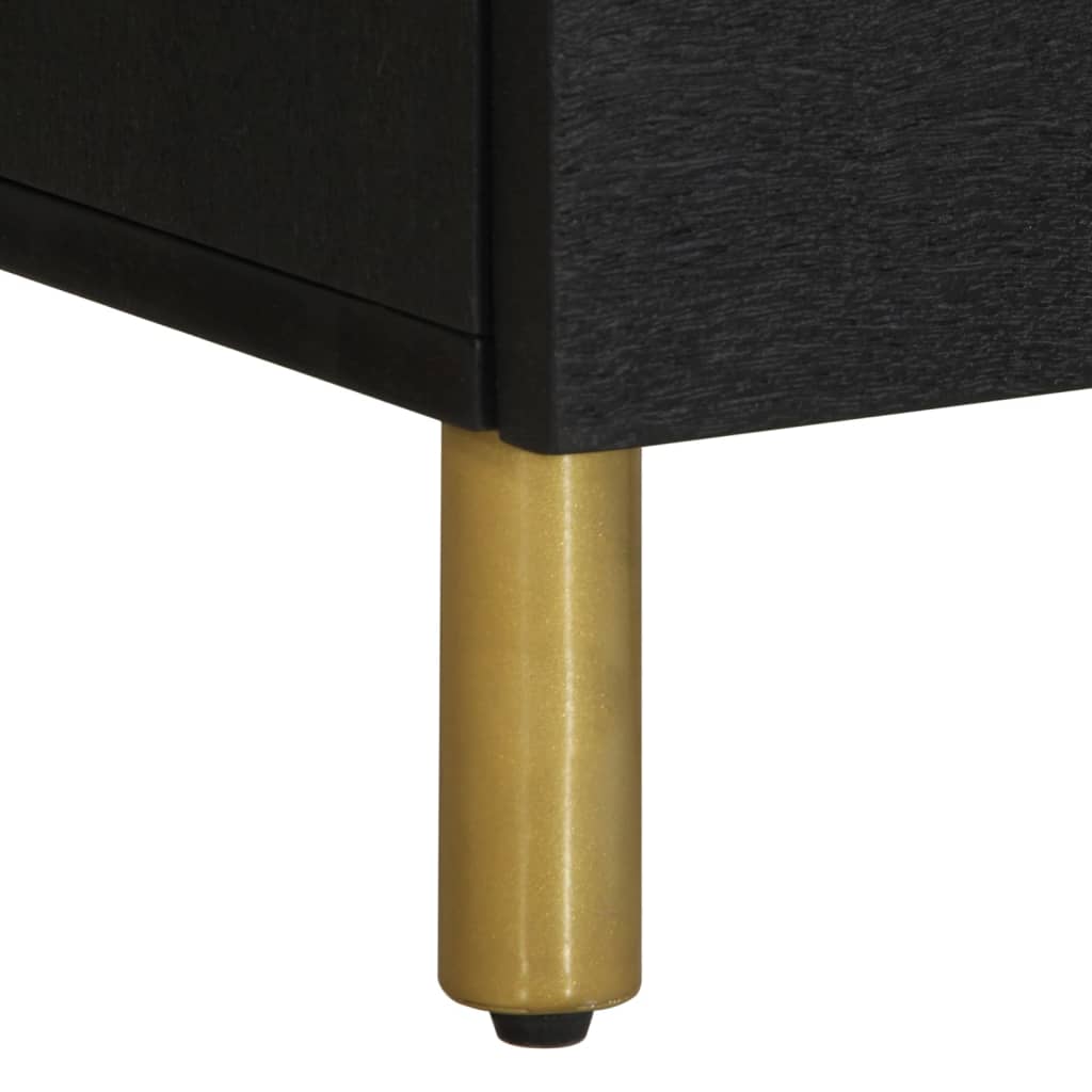 Nattbord svart 40x33x46 cm heltre mango