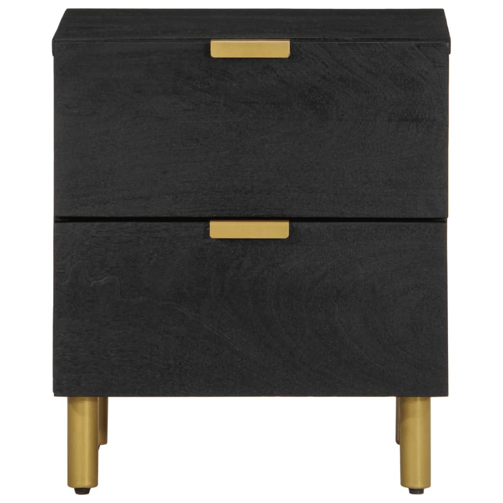 Nattbord 2 stk svart 40x33x46 cm heltre mango