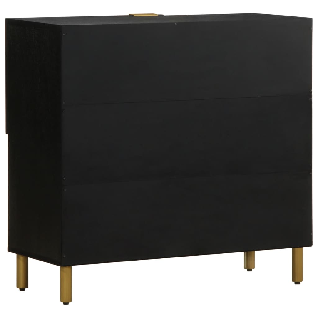 Skjenk svart 80x33x75 cm konstruert tre