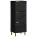 Highboard svart 40x33x110 cm konstruert tre