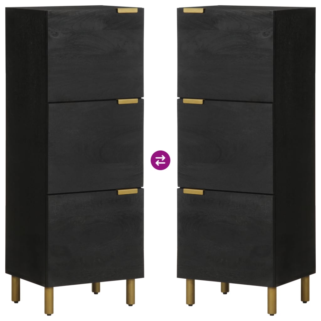 Highboard svart 40x33x110 cm konstruert tre