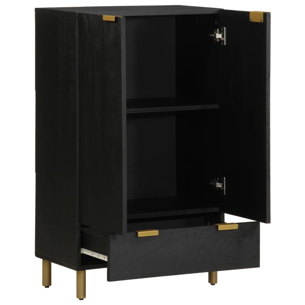 Highboard svart 60x33x100 cm konstruert tre