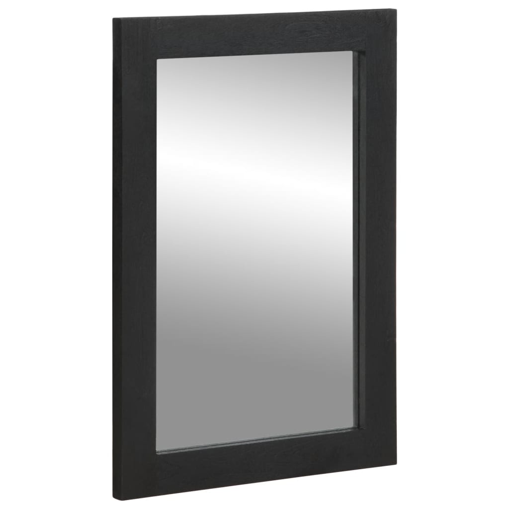 Baderomsspeil svart 50x70x2,5 cm konstruert tre og messing