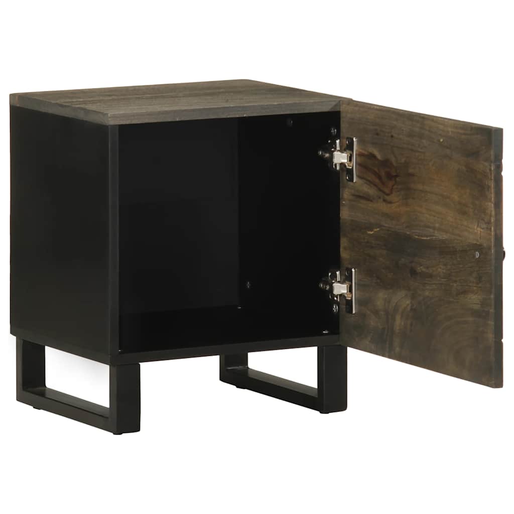 Nattbord 2 stk svart 40x33x46 cm heltre mango