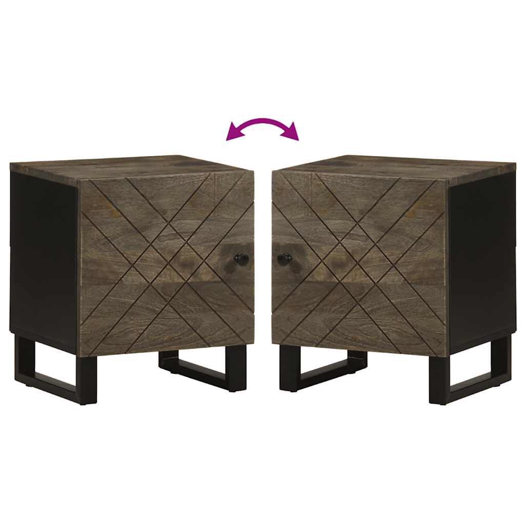 Nattbord 2 stk svart 40x33x46 cm heltre mango