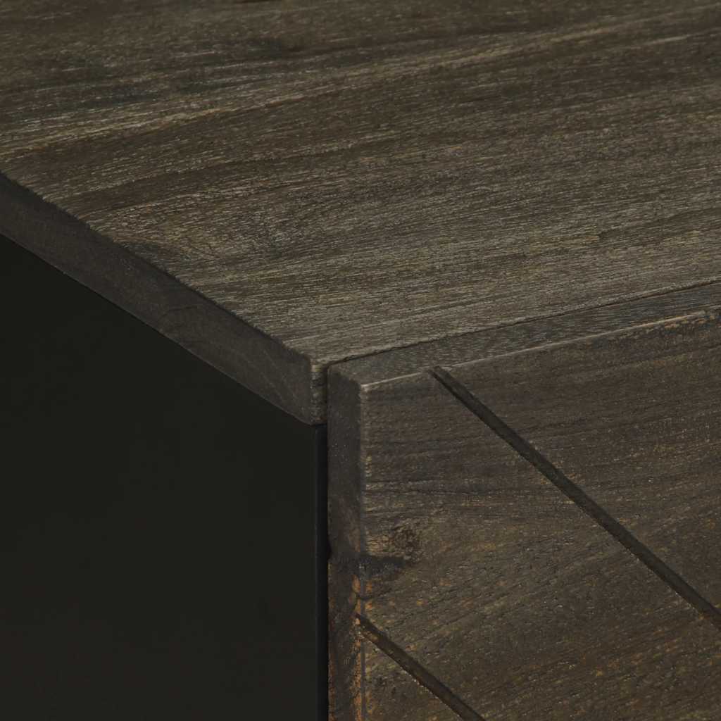 Nattbord 2 stk svart 40x33x46 cm heltre mango