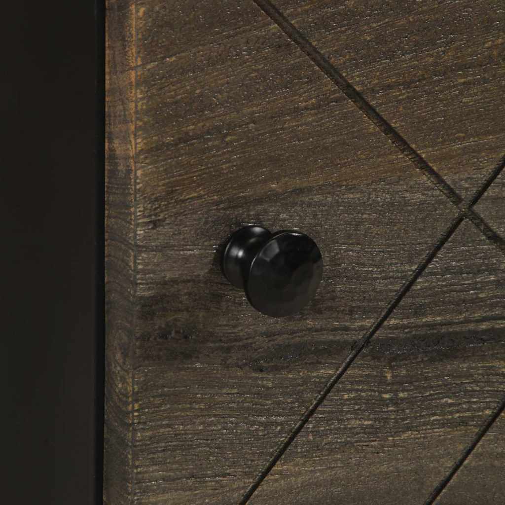 Nattbord 2 stk svart 40x33x46 cm heltre mango