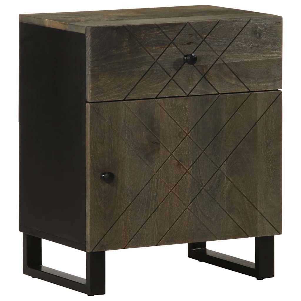 Nattbord svart 50x33x60 cm heltre mango