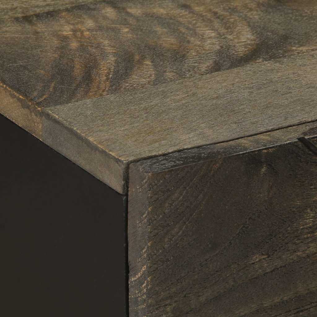 Nattbord svart 50x33x60 cm heltre mango