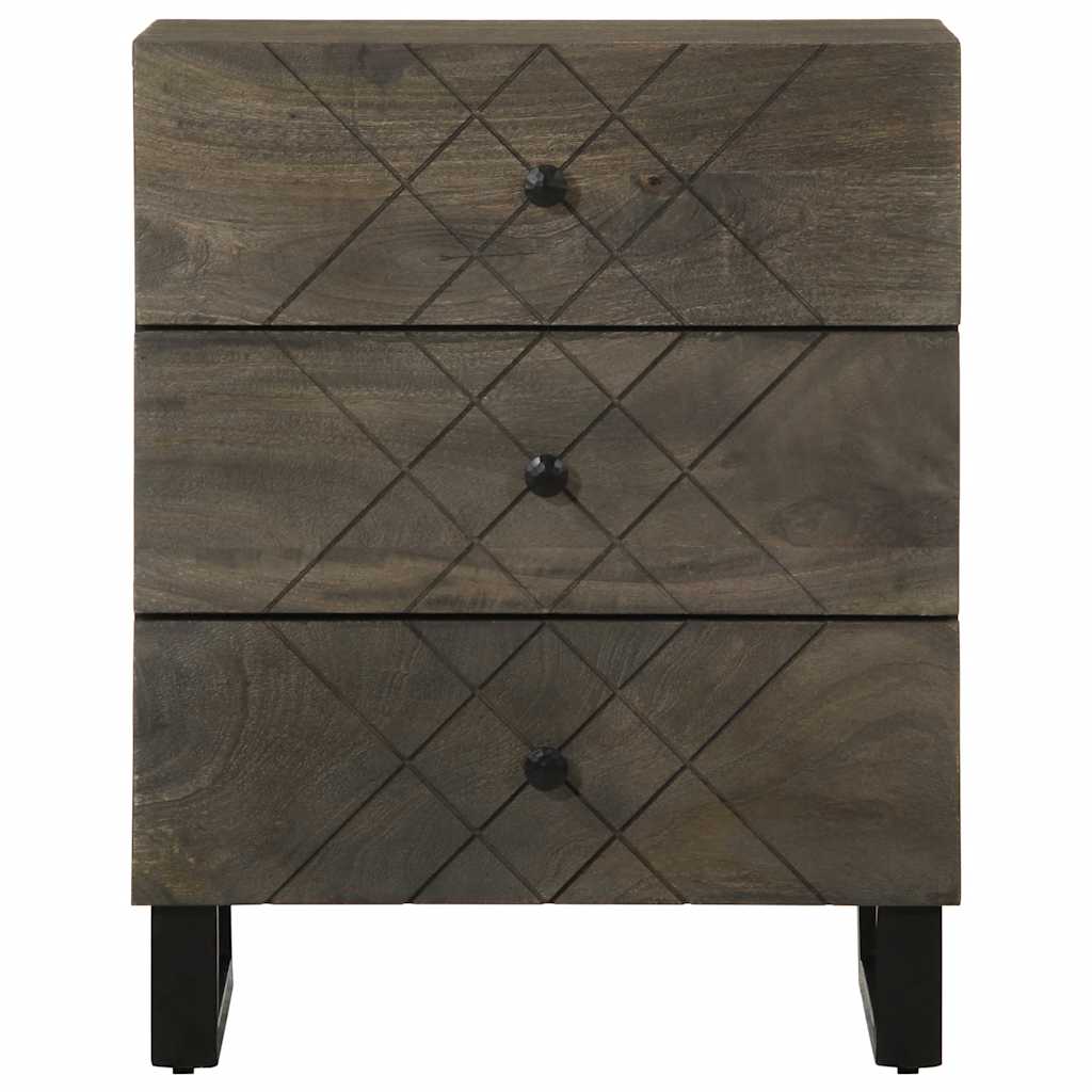 Nattbord svart 50x33x62 cm heltre mango