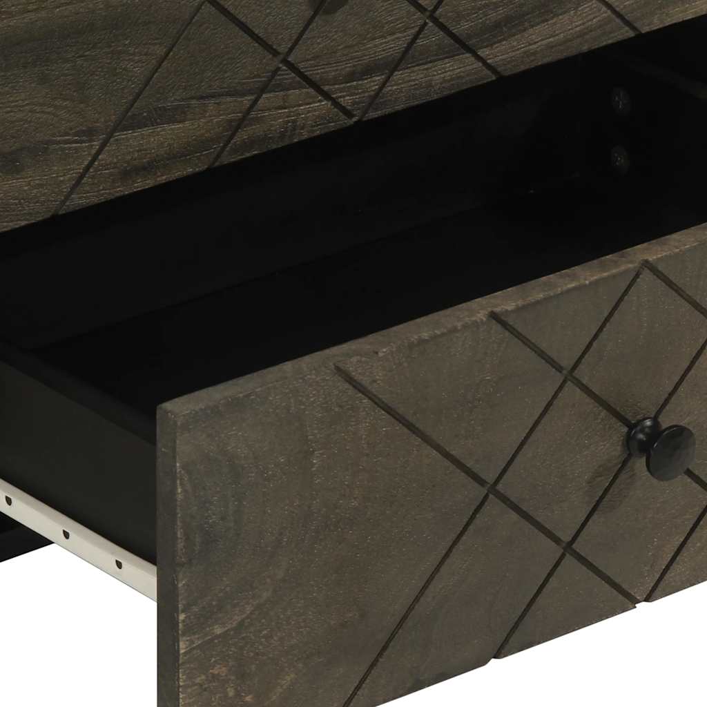 Nattbord svart 50x33x62 cm heltre mango