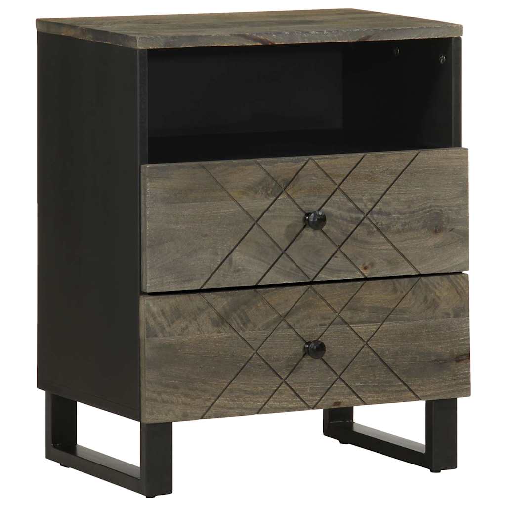 Nattbord svart 50x33x62 cm heltre mango