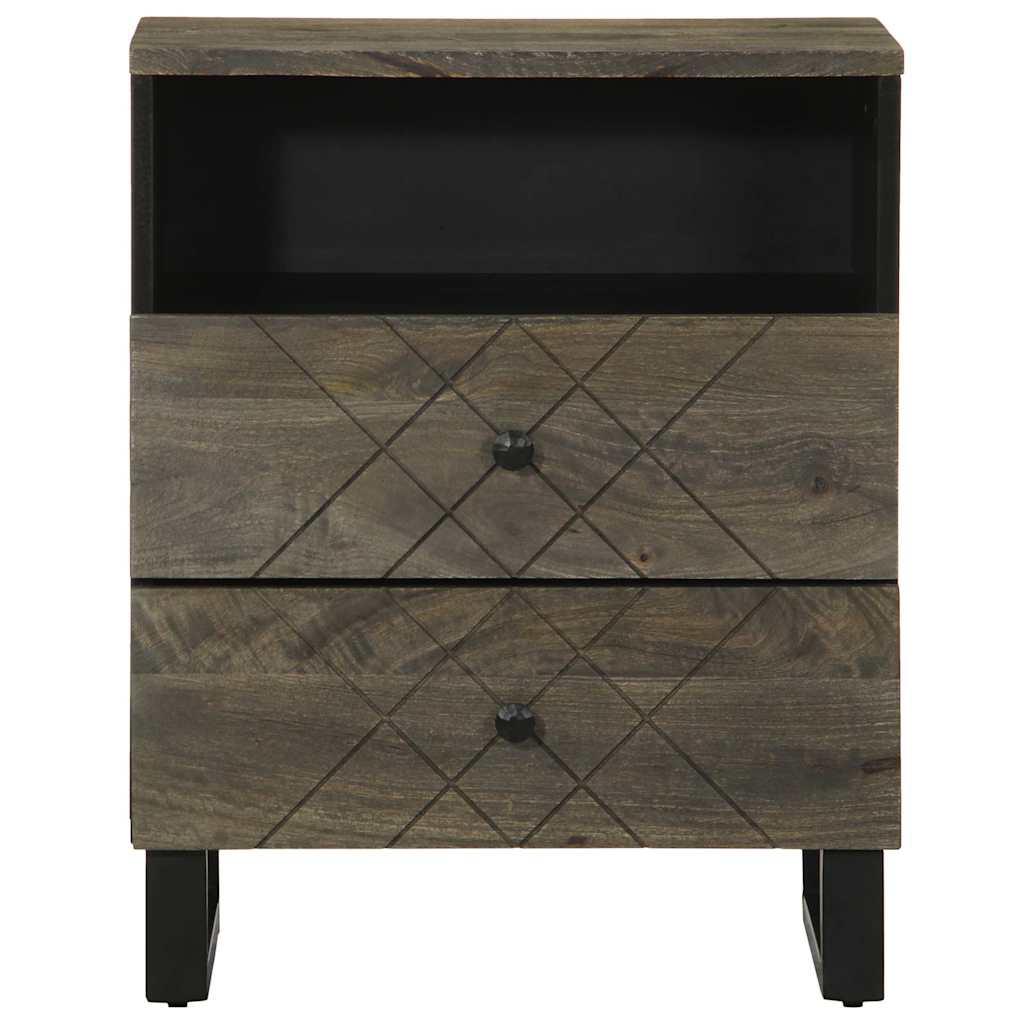 Nattbord svart 50x33x62 cm heltre mango