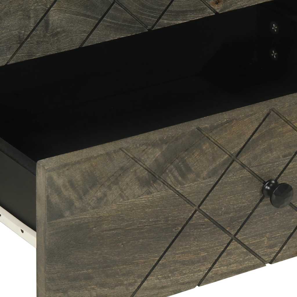 Nattbord svart 50x33x62 cm heltre mango
