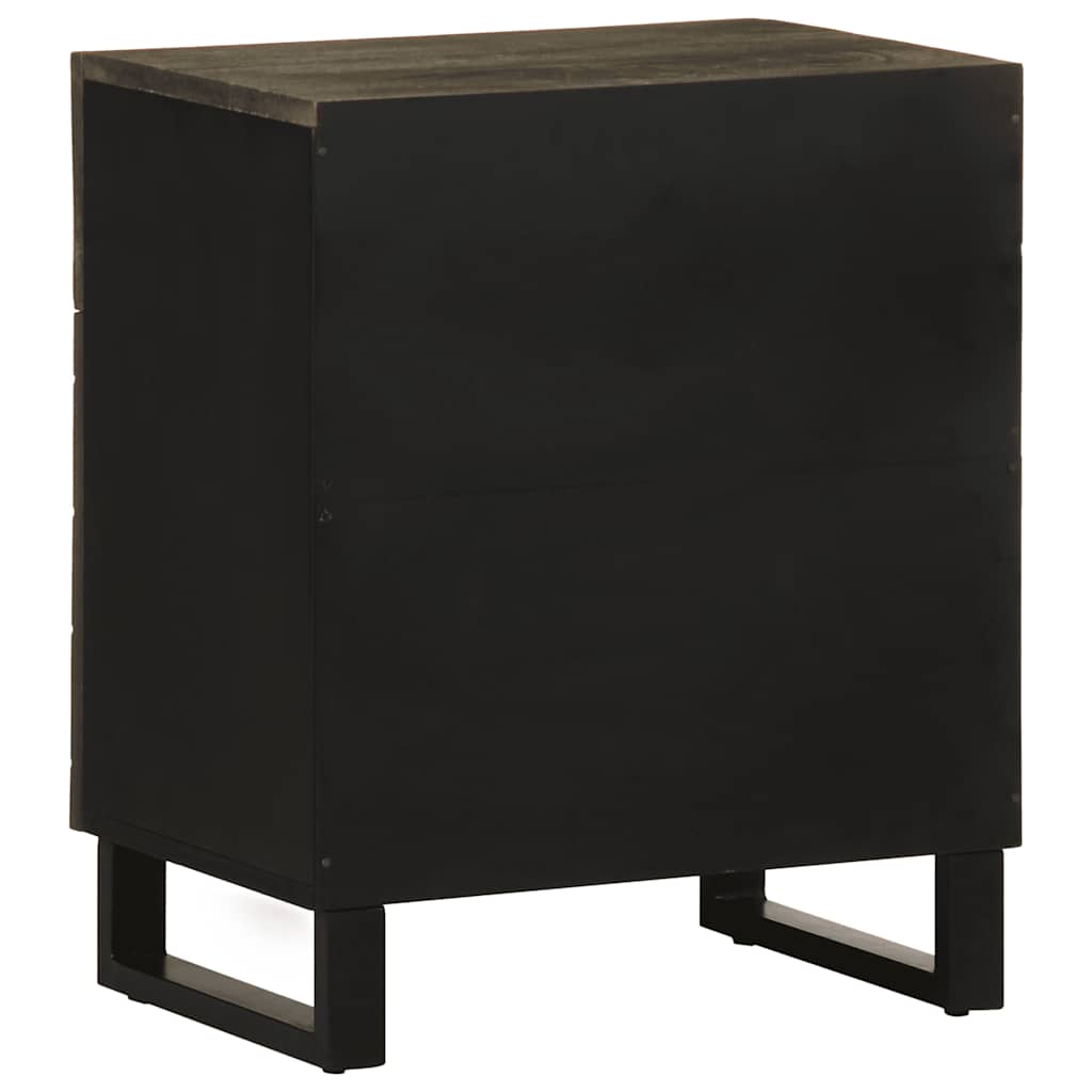 Nattbord svart 50x33x60 cm heltre mango