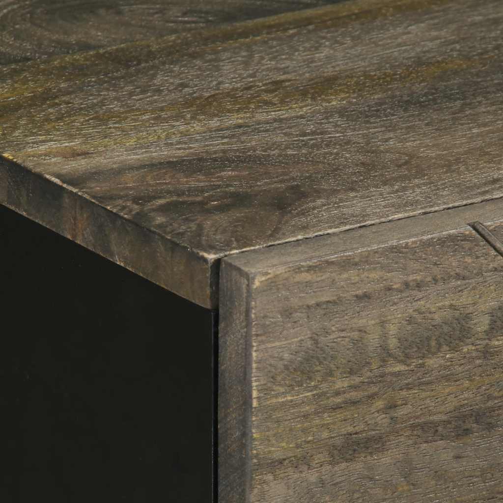 Nattbord svart 50x33x60 cm heltre mango
