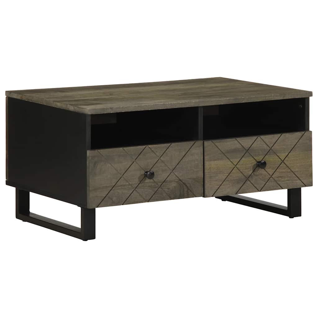 Salongbord svart 80x54x40 cm heltre furu