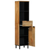 Baderomsskap brun 38x33x160 cm heltre mango