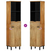 Baderomsskap brun 38x33x160 cm heltre mango