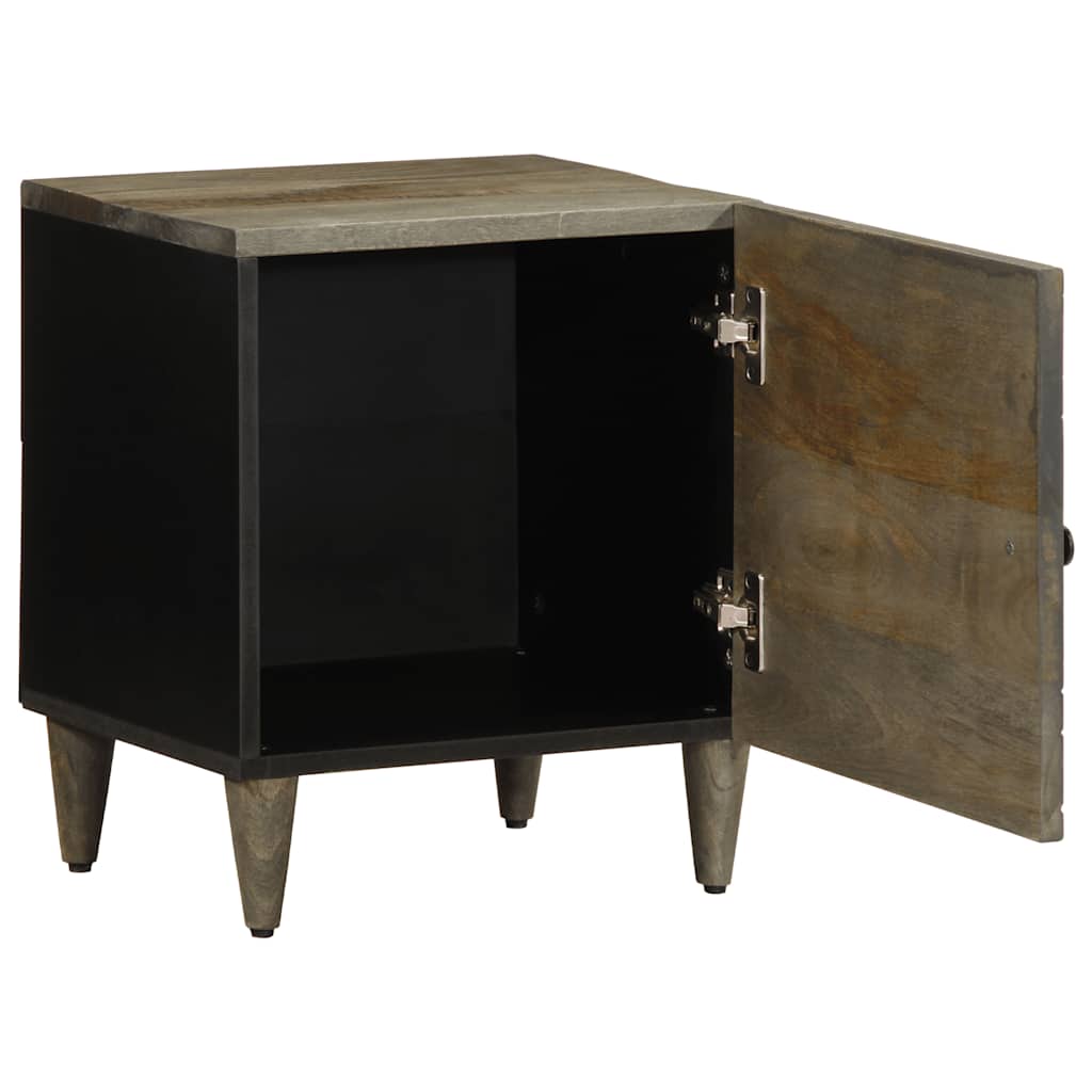 Nattbord 2 stk lysegrå 40x33x46 cm heltre mango