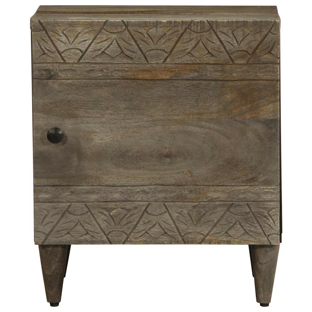 Nattbord 2 stk lysegrå 40x33x46 cm heltre mango