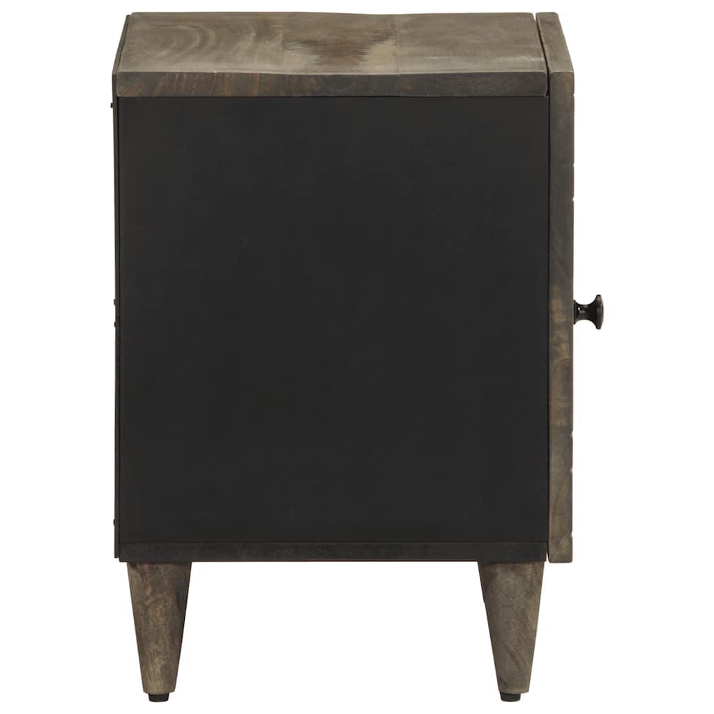 Nattbord 2 stk lysegrå 40x33x46 cm heltre mango