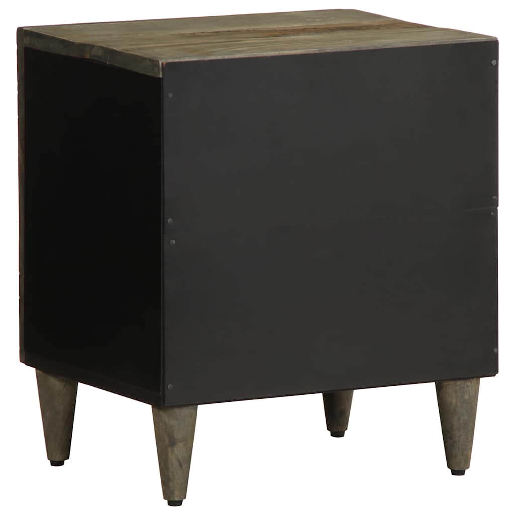 Nattbord 2 stk lysegrå 40x33x46 cm heltre mango