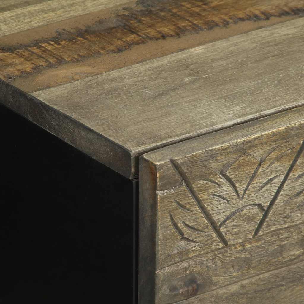 Nattbord 2 stk lysegrå 40x33x46 cm heltre mango