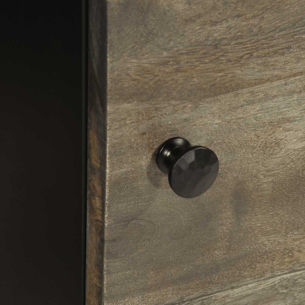 Nattbord 2 stk lysegrå 40x33x46 cm heltre mango