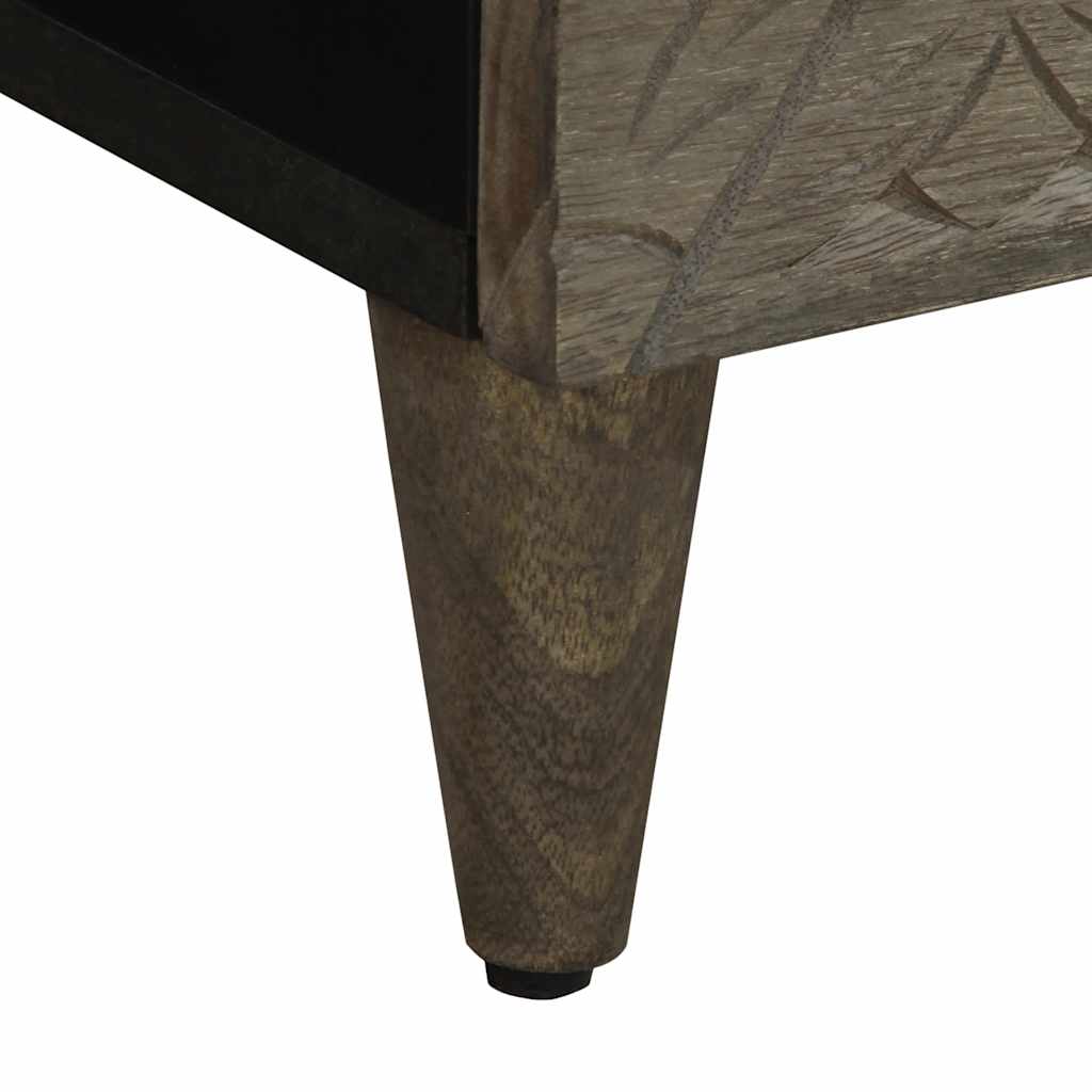 Nattbord 2 stk lysegrå 40x33x46 cm heltre mango