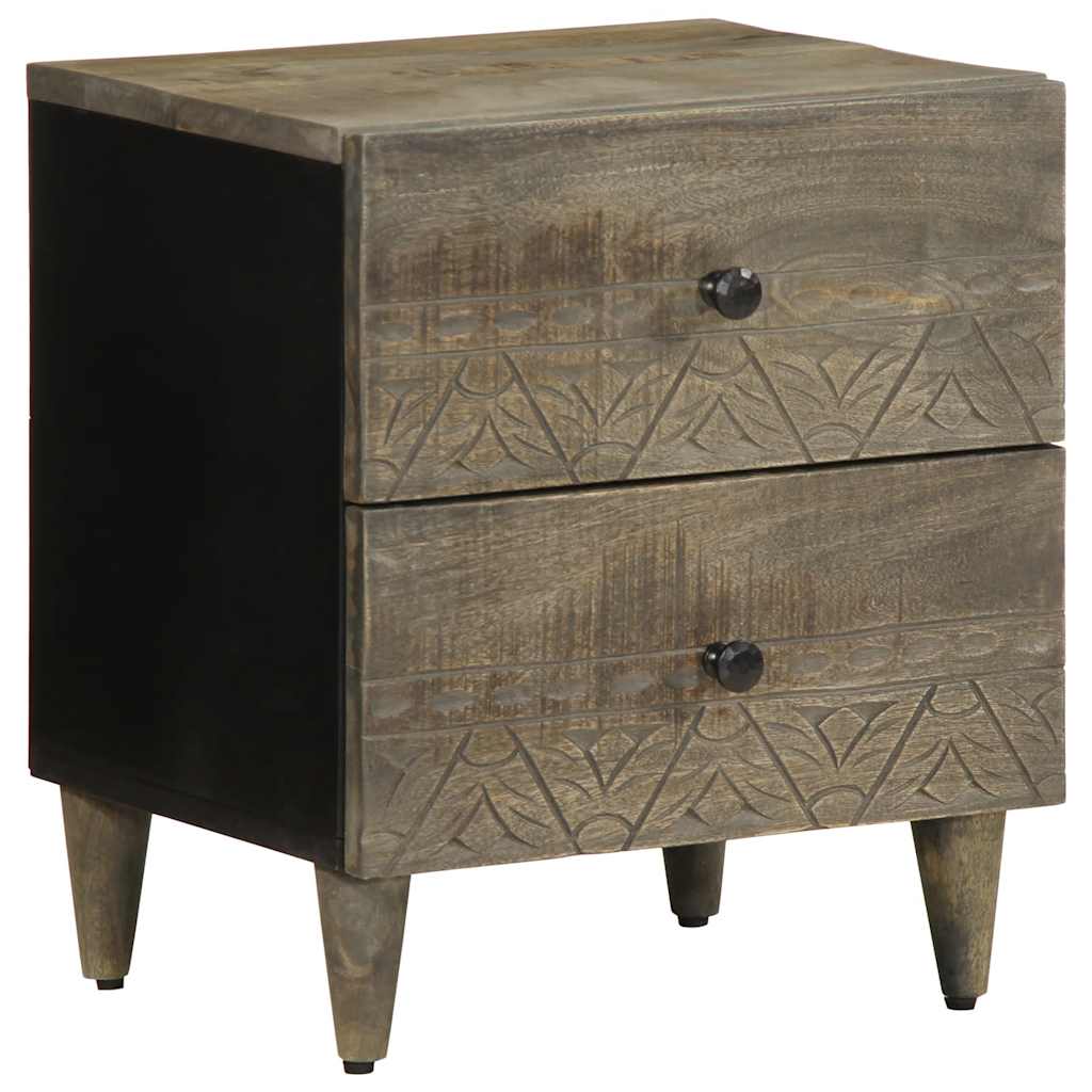 Nattbord lysegrå 40x33x46 cm heltre mango