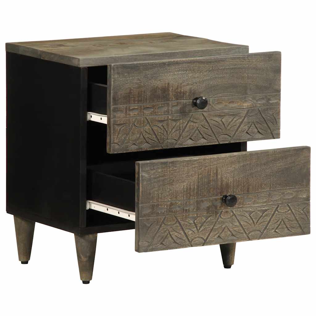 Nattbord lysegrå 40x33x46 cm heltre mango