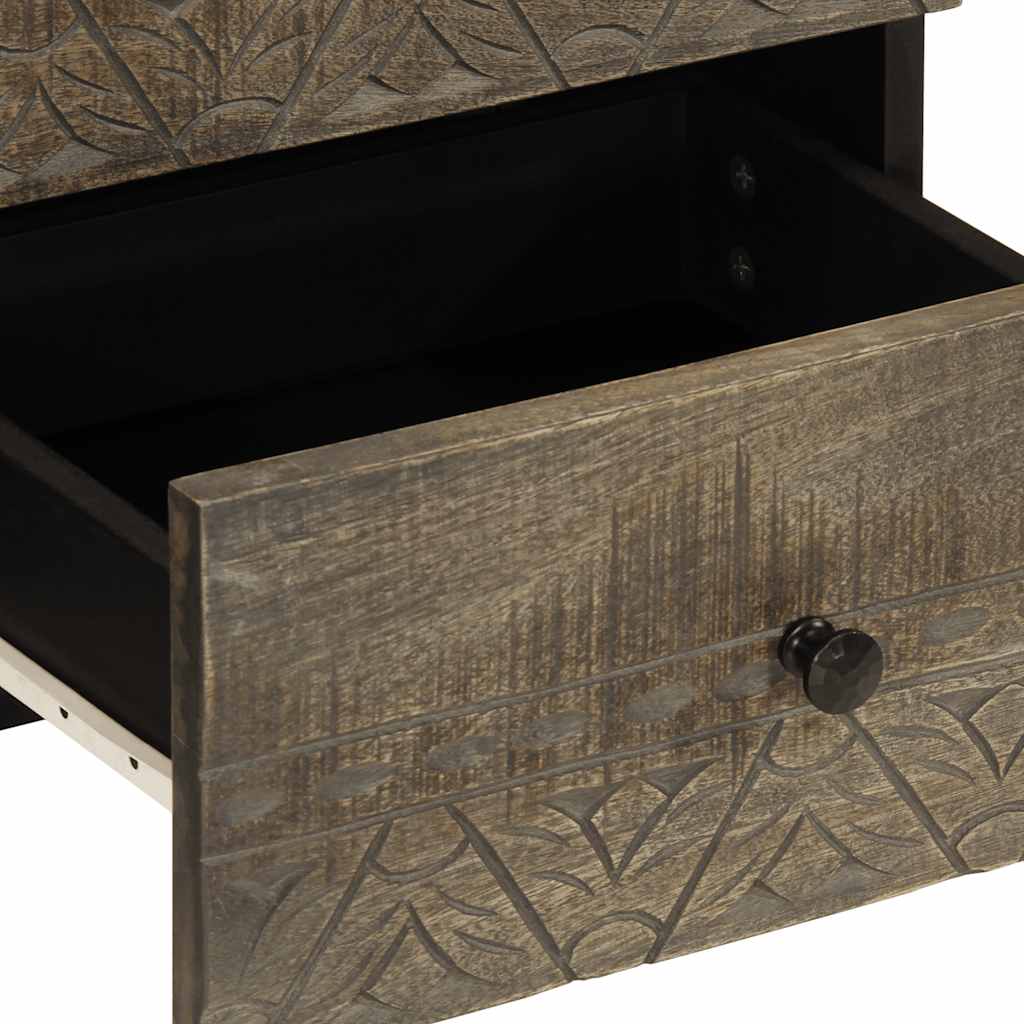 Nattbord lysegrå 40x33x46 cm heltre mango