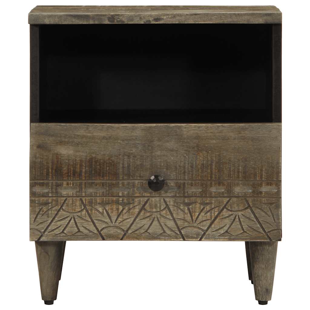 Nattbord lysegrå 40x33x46 cm heltre mango