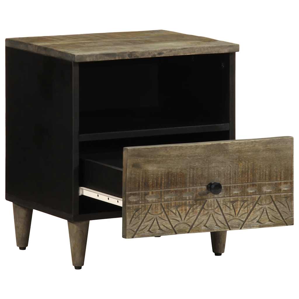 Nattbord lysegrå 40x33x46 cm heltre mango